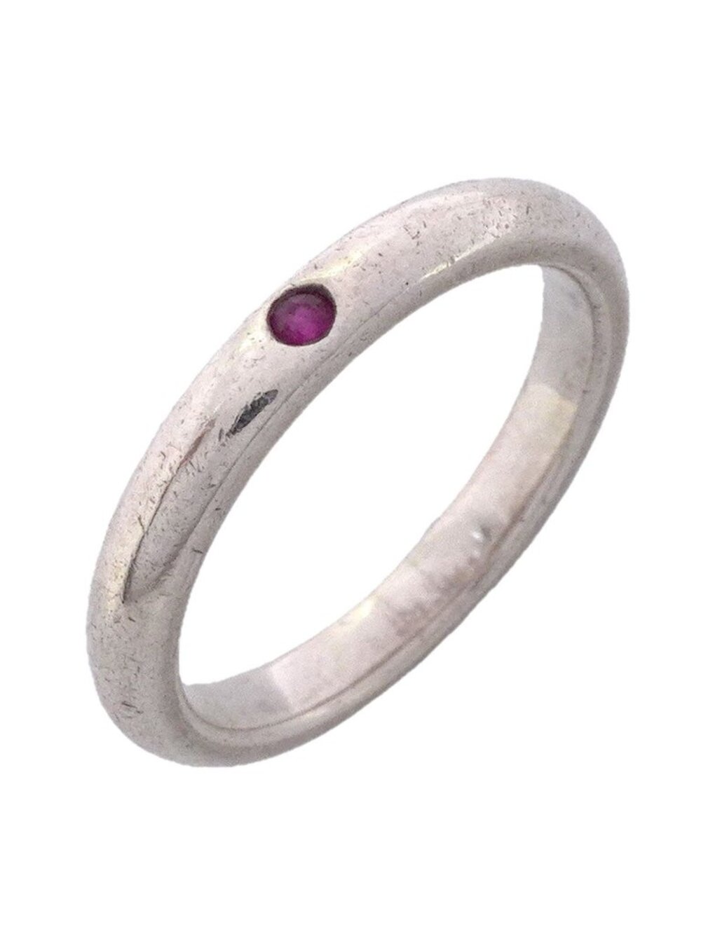 Tiffany & Co Ring Stacking Band 925 Sterling Silver Ruby